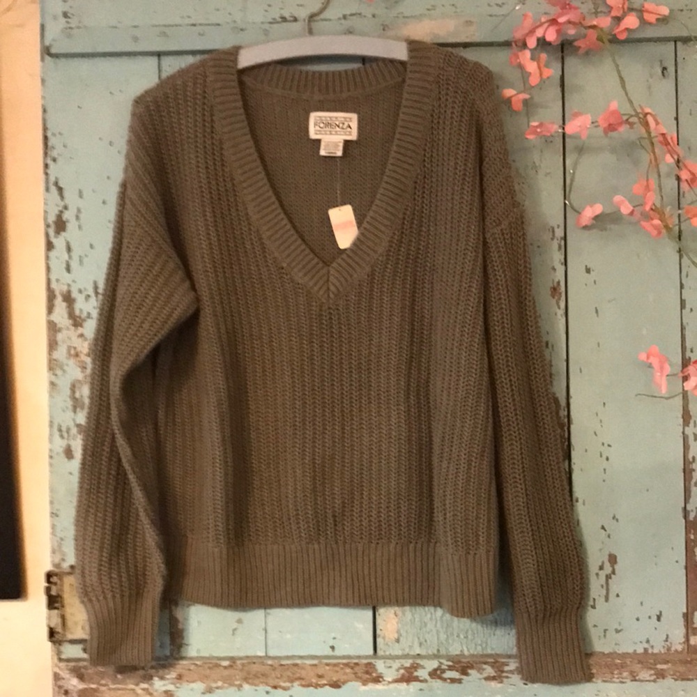 Pink Oversized Olive Green Sweater S